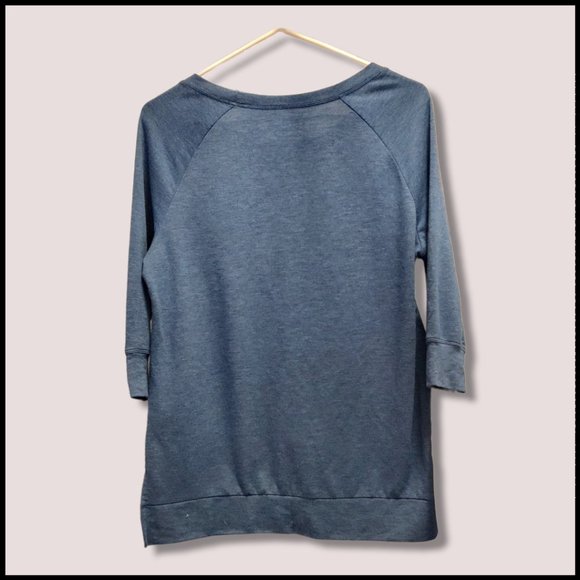 Nine West Vintage America blue & white pullover top 3/4 sleeves size XS VGUC - Picture 2 of 6